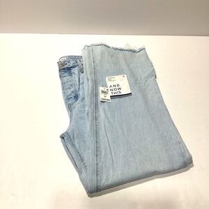 And Now This Straight Leg Distressed Button Fly Light Wash Jeans Size 31